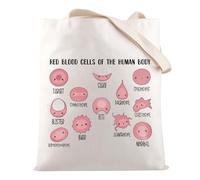 Hematology Gift - Bolsa de mano con células rojas de la sangre del cuerpo humano, regalo para científicos de laboratorio médico, Glóbulos rojos B Reino Unido