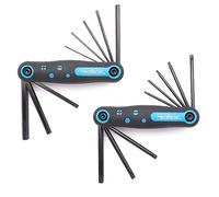HemBorta® Juego de Llaves Allen y Torx Plegables 16 Piezas - 8 Métricas 1.5-8mm y 8 Seguridad T9-T40 Con Agujero