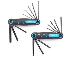 HemBorta® Juego de Llaves Allen y Torx Plegables 16 Piezas - 8 Métricas 1.5-8mm y 8 Seguridad T9-T40 Con Agujero