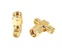Hembra del conector del divisor de SMA de la forma de T de 3 maneras al adaptador coaxial dual de 2x RF(RPSMAJ-2RPSMAK x1)