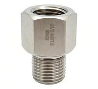 Hembra M18x1.5 a macho M18x2.5 Rosca 304 Acoplamiento de conector de instalación de tuberías de alta presión de acero inoxidable