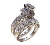 Hembra ronda dientes huecos ocho incrustaciones de paletas de plata anillos de plata hechizos anillos, XXL, Metal, Sin piedra preciosa
