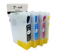 HEMEI - Cartucho de tinta recargable vacío con chip de reinicio automático, compatible con T0715, T071. T0711 negro, T0712 cian, T0713 magenta, T0714 amarillo. Paquete de 4 tintas