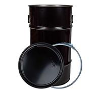 Hemeyer Cubo de basura de 60 litros, color negro, metal, decorativo, barril universal, nuevo
