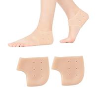 Hemiks 2 Pares Taloneras Silicona, Taloneras Fascitis Plantar Tobilleras de Silicona Transpirables, Protector Talón para Aliviar Talones Dolor Seco Agrietado