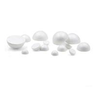 Hemisferio de espuma para proyectos de manualidades y modelismo, bola redonda de espuma en blanco para decoraciones de bricolaje y actividades educativas (12 cm)