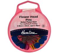 Hemline - Alfileres con diseño en cabeza de flor, 60 unidades