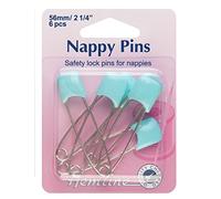 Hemline Pernos de seguridad para pañales de bebé Cerradura y cabezas de empuje 56mm 0.6cm Azul