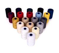 Hemline Hilo de coser 1000 m, 20 carretes, 100% poliéster, 40/2, hilo de coser a mano, hilo de coser a máquina, hilo de acolchar, 20 colores