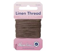 Hemline - Hilo de lino resistente y duradero, tarjetas de 10 metros, todos los colores, marrón, 1 x 10m Card