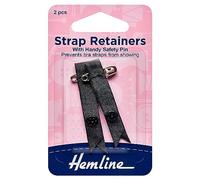 Hemline Retenedor de correa de hombro con pasador de seguridad: negro