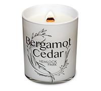 Hemlock Park Bergamot Cedar Storybook Vela perfumada vertida a mano, mecha de madera agrietada, fragancia botánica y cera de coco, hasta 50 horas de tiempo de combustión, 7.2 onzas