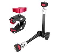 HEMMOTOP Magic Arm MS02 - Abrazadera de montaje para cámara, brazo articulado de 2,5 kg de carga útil máxima con pines antitorsión, almohadillas giratorias, brazo de fricción ajustable para monitor