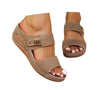 HEMNACU 2026 Sandalias de Mujer con Plantilla Ortopédica Zapatillas de Casa Sandalias de Verano Zapatillas sin Talón Zapatos Abiertos Zuecos con Tacón Calzado Informal Suave y Antideslizante