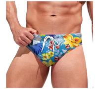 HEMNACU Bañador Slip de Natación Corto Ajustado para Hombre Ropa de BañO Natación Pantalones Cortos Hombre Ajustado Corto Bañador con Cordón de Tiro Slip para Hombre Ropa de Playa