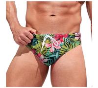 HEMNACU Bañador Slip de Natación Corto Ajustado para Hombre Ropa de BañO Natación Pantalones Cortos Hombre Ajustado Corto Bañador con Cordón de Tiro Slip para Hombre Ropa de Playa