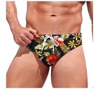 HEMNACU Bañador Slip de Natación Corto Ajustado para Hombre Ropa de BañO Natación Pantalones Cortos Hombre Ajustado Corto Bañador con Cordón de Tiro Slip para Hombre Ropa de Playa