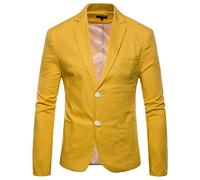 HEMNACU Blazer Informal para Hombre Ligero Ajustado de Un BotóN con Solapa con Muescas Blazer Deportivo Esmoquin Liso para Banquete de Boda Chaqueta Elegante Formal para Negocios Veladas
