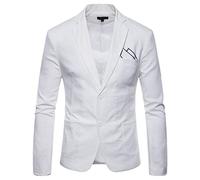 HEMNACU Blazer Informal para Hombre Ligero Ajustado de Un BotóN con Solapa con Muescas Blazer Deportivo Esmoquin Liso para Banquete de Boda Chaqueta Elegante Formal para Negocios Veladas