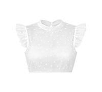 HEMNACU Blusa Tradicional Dirndl con Encaje y Mangas de Alas Camisa Manga Corta Ropa para Fiesta de La Cerveza Bávara Blusa Dirndl de SeñOra con Mangas Globo Elegantes Escote en V Bordado Calado