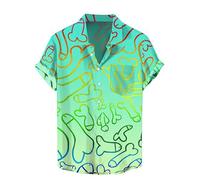HEMNACU Camisa Verano Cómoda Suelta para Primavera y Verano Camiseta Hombre Vergonzosa de Arcoíris Camiseta Manga Corta Veraniega Camisa Hawaiana para el Tiempo Libre Cómoda
