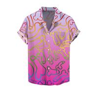 HEMNACU Camisa Verano Cómoda Suelta para Primavera y Verano Camiseta Hombre Vergonzosa de Arcoíris Camiseta Manga Corta Veraniega Camisa Hawaiana para el Tiempo Libre Cómoda
