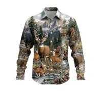 HEMNACU Camiseta Manga Corta Camuflaje Caza Talla Grande Top para Exteriores Camisa Superior Moderna de Ocio Estilo Exterior para Un Look Seguro de Sí Mismo Sudadera Hombre con Estampado de Jungla