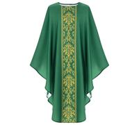 HEMNACU Capa Vestimenta Talla Grande Sacerdote Diácono Monaguillos Disfraz de Halloween Casulla Unisex Capa Eclesiástica Pastor Sacerdote Sotana Suelta Larga