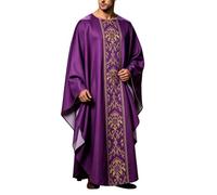HEMNACU Capa Vestimenta Talla Grande Sacerdote Diácono Monaguillos Disfraz de Halloween Casulla Unisex Capa Eclesiástica Pastor Sacerdote Sotana Suelta Larga