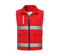 HEMNACU Chaleco Reflectante de Advertencia para Hombres y Mujeres Chaleco de Trabajo para Construcción Bicicleta y Trabajo Nocturno Chalecos de Seguridad Reflectante con Bolsillos con Cremallera