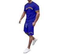 HEMNACU Chándal de Verano para Hombre con Nombre Personalizado Cuello Redondo Manga Corta para Hombres Jóvenes Uso Diario Conjunto Veraniego Informal Masculino Camiseta Manga Corta Traje Elegante