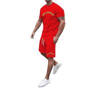 HEMNACU Chándal de Verano para Hombre con Nombre Personalizado Cuello Redondo Manga Corta para Hombres Jóvenes Uso Diario Conjunto Veraniego Informal Masculino Camiseta Manga Corta Traje Elegante