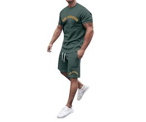 HEMNACU Chándal de Verano para Hombre con Nombre Personalizado Cuello Redondo Manga Corta para Hombres Jóvenes Uso Diario Conjunto Veraniego Informal Masculino Camiseta Manga Corta Traje Elegante