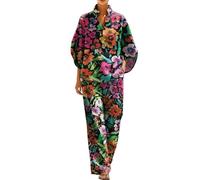 HEMNACU Conjunto de Vacaciones de Verano Camisa de Blusa Manga Larga Camiseta Manga Larga Verano Blusa TúNica de Lino Elegante Original Tallas Grandes Blusas Largas para Damas