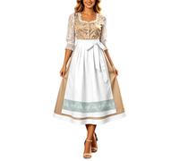 HEMNACU Dirndles para Mujeres Vestidos Dirndl Atuendo para Damas de Oktoberfest Conjuntos Completos de Dirndl Midi Largo Tallas Grandes Blusa Elegante Disfraz de Oktoberfest