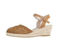 HEMNACU Espadrilles Mujer Zapatos de Verano con Tacón de Cuña Sandalias Boho con Plataforma con Talón Abierto de Lino Trenzado Sandalias de Cuña Zapatos Cómodos de Verano Chanclas