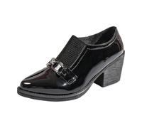 HEMNACU Mocasines para Mujer Cómodos Fáciles de Poner para Trabajo y Oficina Mocasines Mujer Cómodos para Fiesta Slippers Tipo Mocasín Zapatos de Negocios con Tacón Ancho