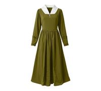 HEMNACU Vestido Colonial para Dama Vestidos Modesto de Pradera Vestidos Colonial de La Guerra Civil Disfraz de Pionera Vestido Largo Mujer con Escote En V Elegante Vintage Estilo Granja Femenino