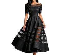 HEMNACU Vestido de Baile de Tul Vestido de QuinceañEra LíNea A Vestidos de Fiesta Largos y Abultados Vestidos de Novia de Dama de Honor hasta La Rodilla Disfraz de Baile Falda de SatéN para Boda
