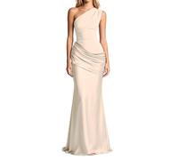 HEMNACU Vestido Largo Elegante Sin Tirantes Para Mujer Vestido De SatéN Vestidos De Noche Amarillo Para Mujer Vestidos De Fiesta De Dama De Honor CóCtel Invitada De Boda GraduacióN