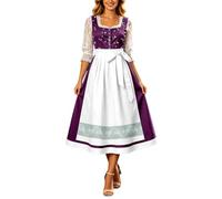 HEMNACU Vestidos Dirndl Atuendo para Damas de Oktoberfest Conjuntos Completos de Dirndl Midi Largo Tallas Grandes Blusa Elegante Disfraz de Oktoberfest Dirndles para Mujeres