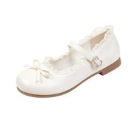 HEMNACU Zapatos Planos Tipo Bailarina de Mujer Mary Jane Zapatos de Princesa Escolares Planos Sandalias de Primavera para Chicas con Borde de Encaje y Tiras Ajustables para Mayor Suavidad