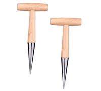 Hemobllo 1 Juego Herramienta De Jardinería Dibber Manual De Madera Para Plantar Diseñado Para Hacer Huecos Suelo Ergonomía Y Durabilidad Para Cultivos Y 2 Piezas