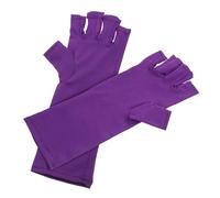 Hemobllo 1 Par de Guantes de Manicura UV sin Dedos de Poliéster 22X9 CM Que Protegen la Epidermis y Reducen Daños por Radiación Ultravioleta Durante Tratamientos y Decoración de Uñas