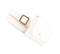 Hemobllo 1 pieza Riñonera de Cuero Retro para Mujer Bolsa Multifuncional de Cintura y Hombro para Claves y Teléfono Blanco