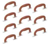 Hemobllo 10 Asas de Plástico Semicirculares para Maletas y Cajas de Herramientas Manijas de Repuesto Ergonómicas Antideslizantes Color Marrón Base Plateada Tamaño Grande 437 Pack de 10