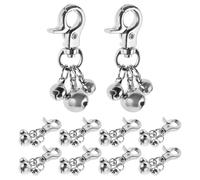 Hemobllo 10 Campanillas Colgantes para Collar de Mascota de Acero Inoxidable Cierre Seguro 12 MM Pack de 10 Piezas para Perros y Gatos Accesorios de Rastreo y Decoración para Paseo y