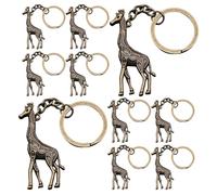 Hemobllo 10 Llaveros de Metal Forma de Jirafa en Color Bronce Antiguo, Llaveros de Animales Selva para Mujer y Hombre, Accesorios Decorativos para Mochilas, Bolsos y Recuerdos de Shower