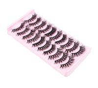 Hemobllo 10 Pares Pestañas Postizas Negras de Imitación para Mujer Efecto Natural y Delicado que Hacen los Ojos Grandes y Brillantes para Eventos de Boda