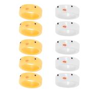 Hemobllo 10 Piezas Anillo de Dedo Adorable para Mujer, Anillo de Plástico, Superficie Lisa, Acabado Fino, Estilo Lindo y Único, Uso Diario y Navidad, Joya Dedo